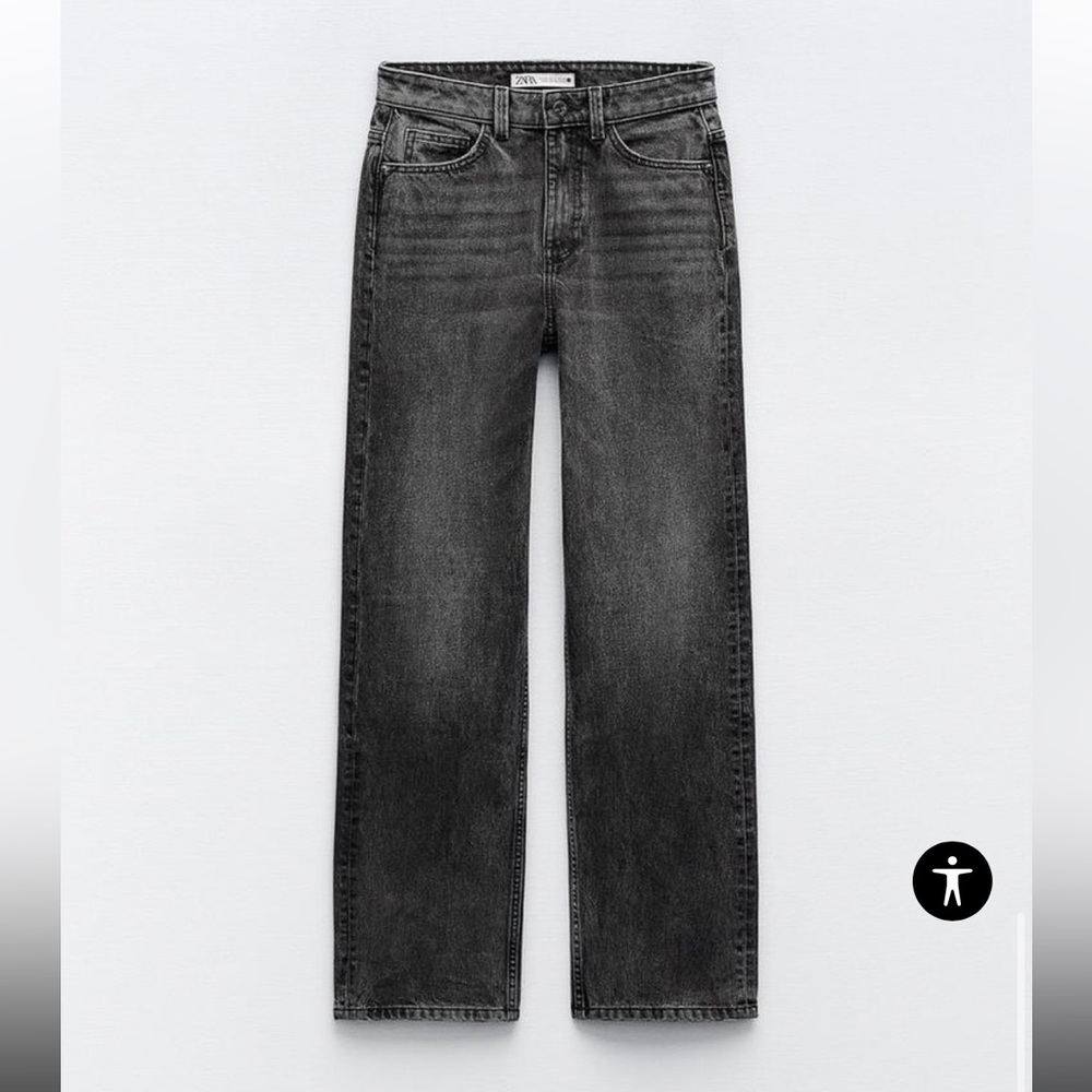 Zara HIGH-WAISTED FULL LENGTH jeans